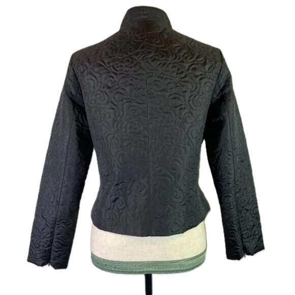 David Brooks Petite Black Cropped Quilted Puffer Jacket Lightweight Size 8P - Picture 4 of 15
